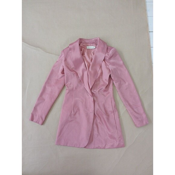 Choosy Sunset Vibes Pink Satin Blazer Mini Dress Size 0 Barbie - Picture 1 of 7